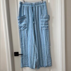 Indigo Rein Blue Stripe Wide Leg Pants